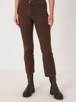 Gekurzte Bootcut-Hose Aus Wildleder