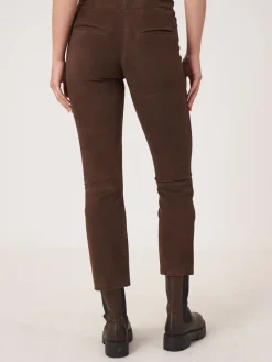 Gekurzte Bootcut-Hose Aus Wildleder
