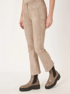 Gekurzte Bootcut-Hose Aus Wildleder