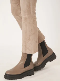 Gekurzte Bootcut-Hose Aus Wildleder