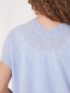 Gekurzte, Kastenformige Kaschmir-Strickjacke Mit Offener Vorderseite