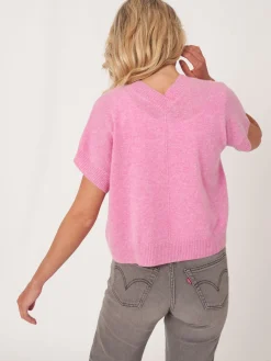 Gekurzte, Kastenformige Kaschmir-Strickjacke Mit Offener Vorderseite