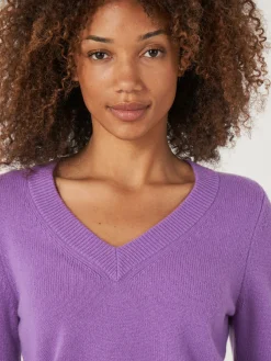 Gekurzter Bio-Kaschmir-Pullover Mit V-Ausschnitt