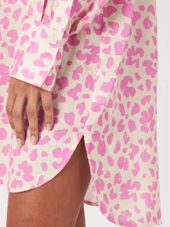 Gerade Geschnitten Hemdkleid Mit Blumendruck
