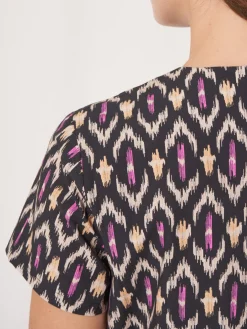 Gerades Kleid Mit Ikat-Print