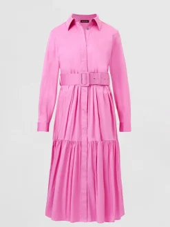 Gestuftes Hemdkleid Aus Baumwollmischung Mit Gurtel