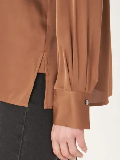 Hemdbluse Mit Brusttasche Und Seitenschlitzen Aus Seide