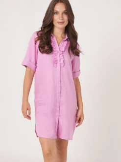 Hemdkleid Aus Reinem Leinen Mit Ruschendetail