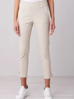 Hose Mit Schlitz Aus Elastischem Plonge-Leder