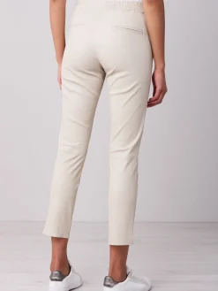 Hose Mit Schlitz Aus Elastischem Plonge-Leder