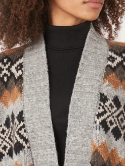 Intarsien Strickjacke Aus Italienischem Garn