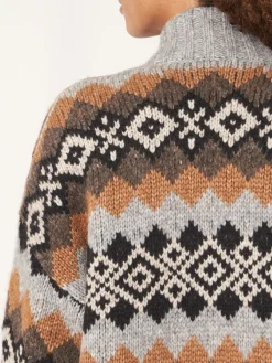 Intarsien Strickjacke Aus Italienischem Garn