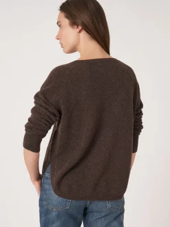 Kaschmirpullover Mit Rundem Saum Und U-Boot-Ausschnitt