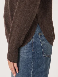 Kaschmirpullover Mit Rundem Saum Und U-Boot-Ausschnitt
