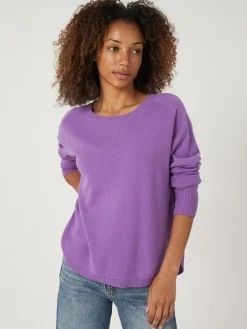 Kaschmirpullover Mit Rundem Saum Und U-Boot-Ausschnitt