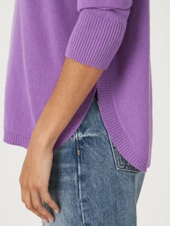 Kaschmirpullover Mit Rundem Saum Und U-Boot-Ausschnitt