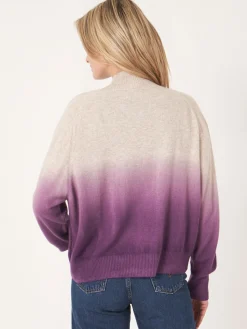 Kaschmirpullover Mit Stehkragen Und Dip-Dye-Muster