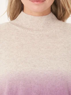 Kaschmirpullover Mit Stehkragen Und Dip-Dye-Muster