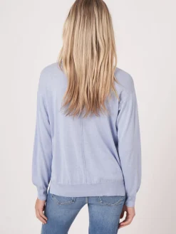Kaschmir-Seidenmischung Pullover Mit V-Ausschnitt