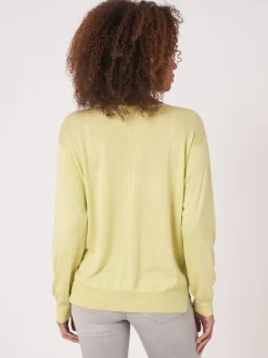 Kaschmir-Seidenmischung Pullover Mit V-Ausschnitt