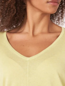 Kaschmir-Seidenmischung Pullover Mit V-Ausschnitt