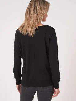 Kaschmir-Seidenmischung Pullover Mit V-Ausschnitt