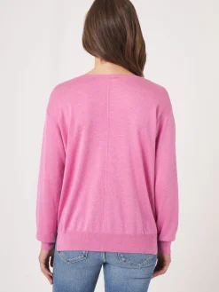 Kaschmir-Seidenmischung Pullover Mit V-Ausschnitt