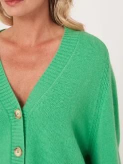 Kaschmir-Strickjacke Mit Raglanarmeln