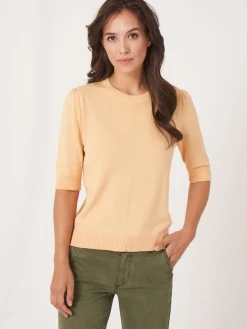 Kurzarm-Pullover Aus Baumwollmischung