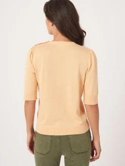 Kurzarm-Pullover Aus Baumwollmischung