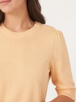 Kurzarm-Pullover Aus Baumwollmischung