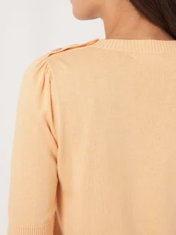 Kurzarm-Pullover Aus Baumwollmischung