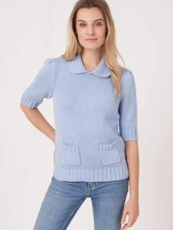 Kurzarm-Pullover Aus Größem Rippenstrick