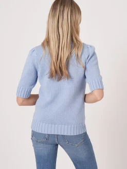 Kurzarm-Pullover Aus Größem Rippenstrick