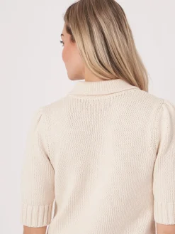Kurzarm-Pullover Aus Größem Rippenstrick