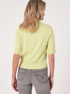 Kurzarm-Strickjacke Mit Rollkragen