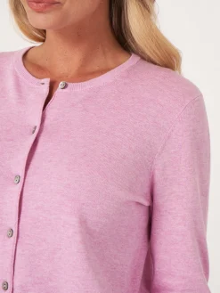 Kurzer Cardigan Mit Rundhalsausschnitt Aus Organischer Baumwollmischung