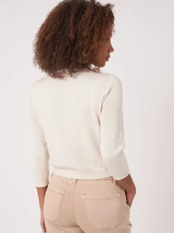 Kurzer Cardigan Mit Rundhalsausschnitt Aus Organischer Baumwollmischung