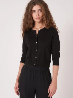 Kurzer Cardigan Mit Rundhalsausschnitt Aus Organischer Baumwollmischung