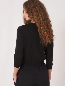 Kurzer Cardigan Mit Rundhalsausschnitt Aus Organischer Baumwollmischung