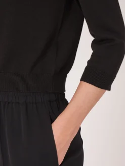 Kurzer Cardigan Mit Rundhalsausschnitt Aus Organischer Baumwollmischung