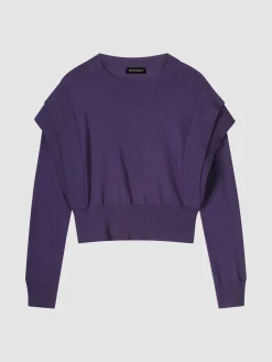 Kurzer Pullover Aus Merinowolle Mit Schulterdetails