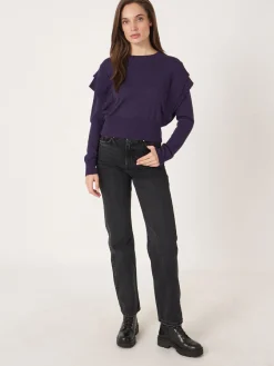 Kurzer Pullover Aus Merinowolle Mit Schulterdetails
