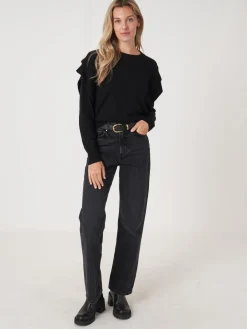 Kurzer Pullover Aus Merinowolle Mit Schulterdetails