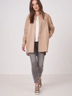 Lange Lederbluse