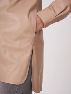 Lange Lederbluse