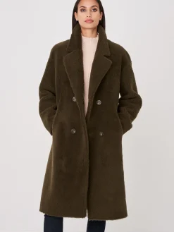 Langer Leder Shearling Wende-Mäntel