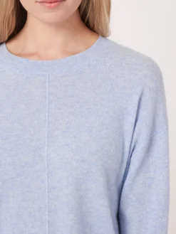 Lassiger Bio-Kaschmir-Pullover Mit Geknopftem Rucken