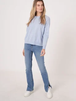 Lassiger Bio-Kaschmir-Pullover Mit Geknopftem Rucken