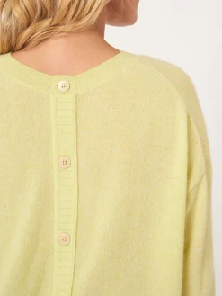 Lassiger Bio-Kaschmir-Pullover Mit Geknopftem Rucken